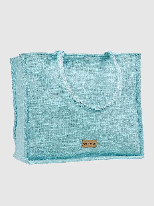 Verde Stoff Strandtasche Blau