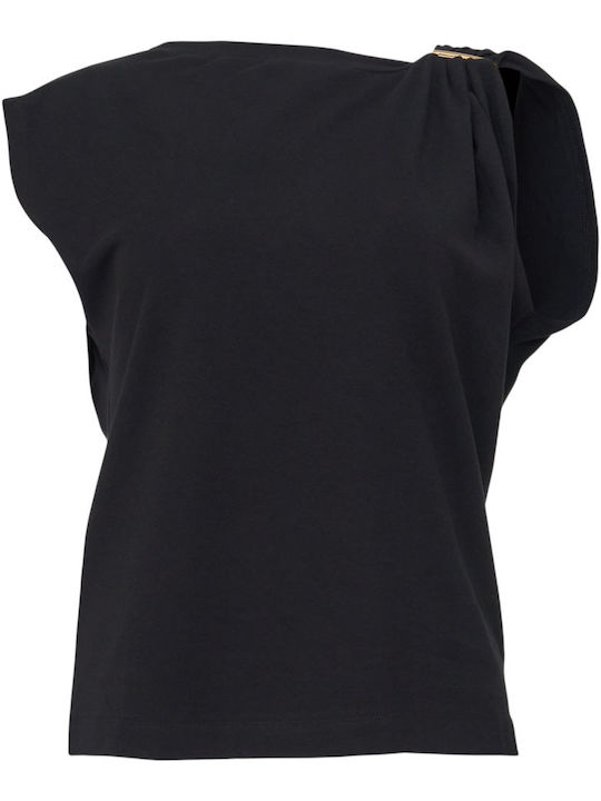 Maglia Women's Cotton Sleeveless Black Blouse
