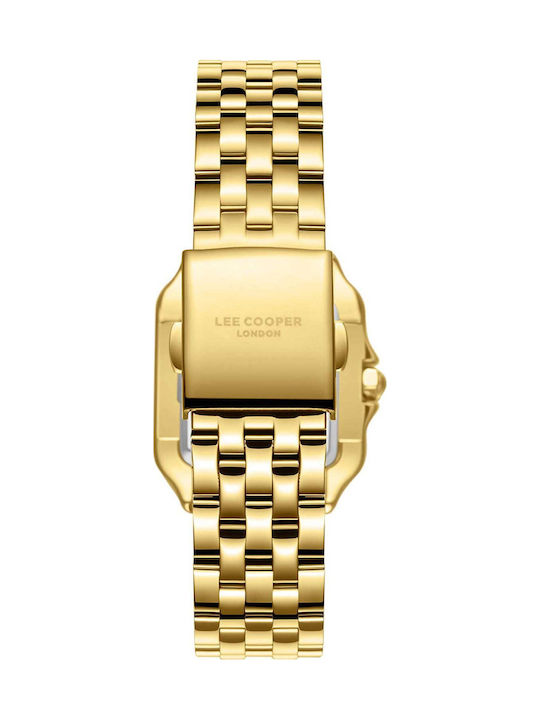 Lee Cooper Crystals Womens Battery Watch with Gold Metal Bracelet
