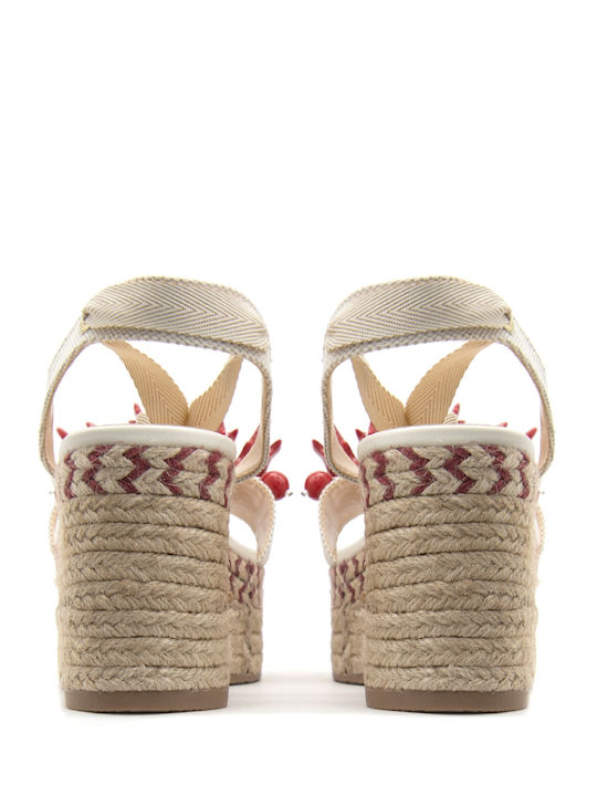 Women's Summer Platforms In Red Espadrille Style