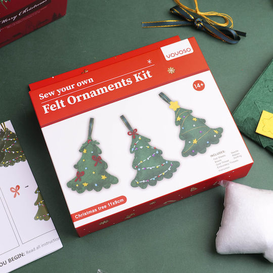 Diy Series Nonwoven Fabrics Set 3 Pieces Christmas Tree