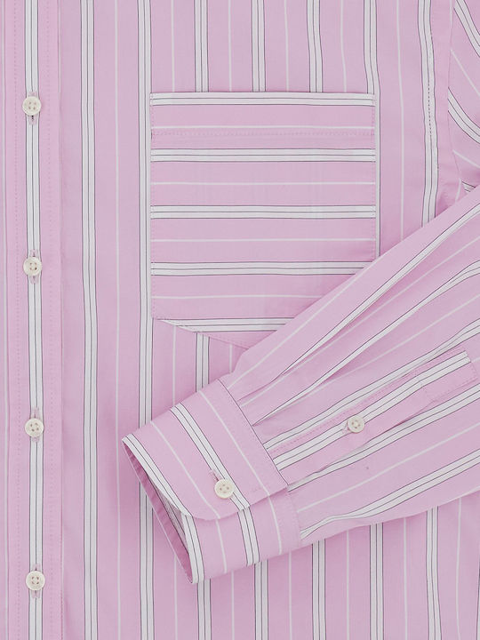 Long Sleeve Women's Shirt Pink Striped