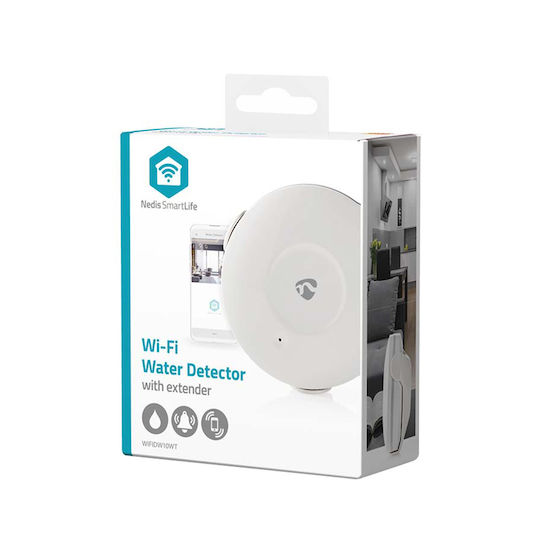 Nedis Wi-fi Water Leak Detector 50db Alarm Compatible Android Ios White