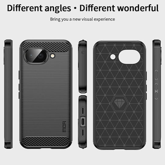 Mofi Brushed Carbon Silicone Red Back Cover (Google Pixel 10a)