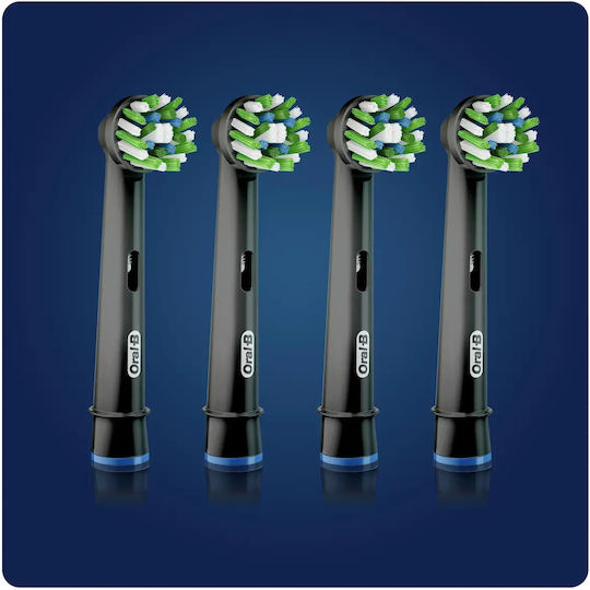 Oral-B Cross Action CleanMaximiser Rezerve Capete Periuță Dinți Electrică Ediția Neagră 4 Buc