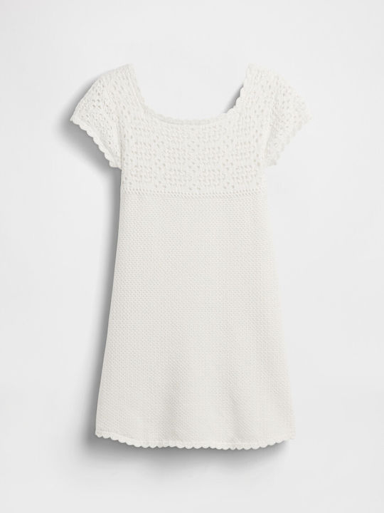 Mädchenkleid Kurzärmelig Off-White