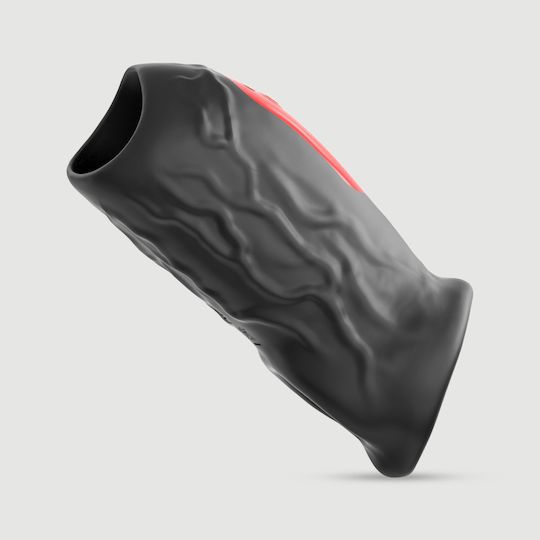 Δονούμενο Κάλυμμα Πέους Σιλικόνης Φλέβες Veined Silicone Vibrating Penis Sleeve Sleeve Penis Tingler Μαύρο