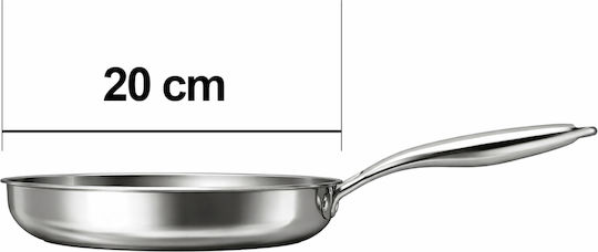Cheffinger 20 Cm Pfanne Für Alle Hitzequellen Induktion Aus Rostfreiem Stahl Silber