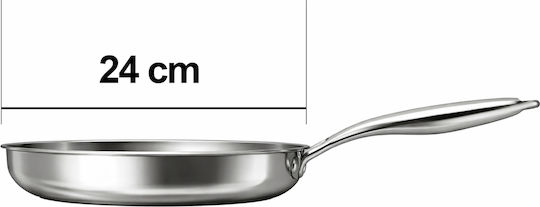 Cheffinger 24 Cm Pfanne Kompatibel Mit Allen Hitzequellen Induktion Aus Rostfreiem Stahl Silber