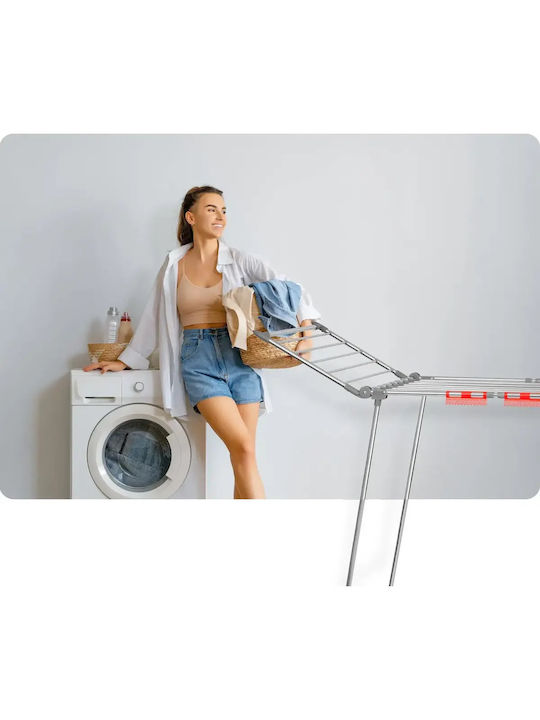 Smartic Lydia Uscătoare Rufe Pliere De Pardoseală Inox Cu Lungimea Suportului De Uscare A Hainelor 27m