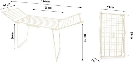 Smartic Uscător De Rufe Pliabil De Pardoseală Din Metal Cu Lungime De Uscare 19m