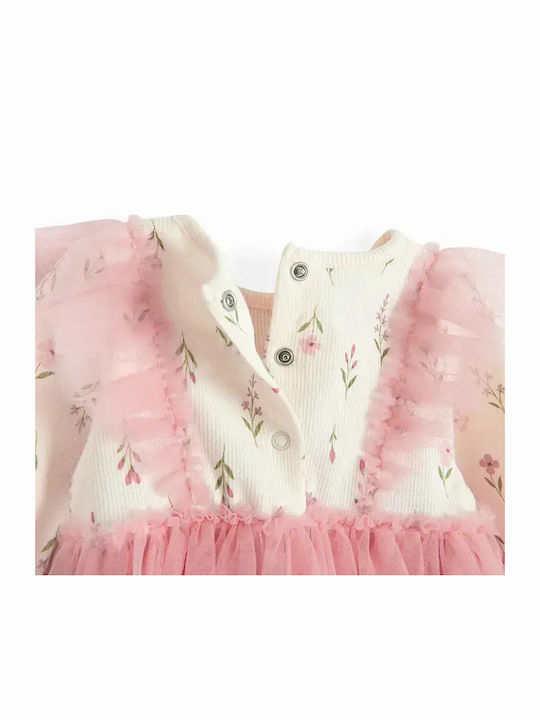 Rochie Fete Mânecă Lungă Din Tulle Roz