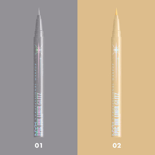 NYX Professional Makeup Bridgerton Royal Epic Ink Glitz Водоустойчив Химикал Очни Линии 1 В Сребристо 1мл