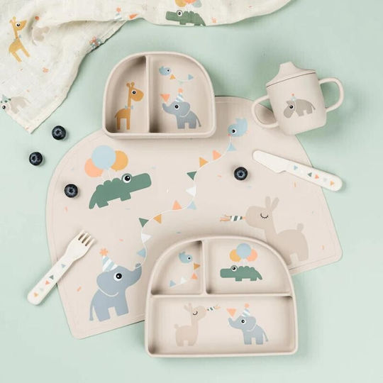 Done by Deer Children's Food Bowl Made of Beige Silicone