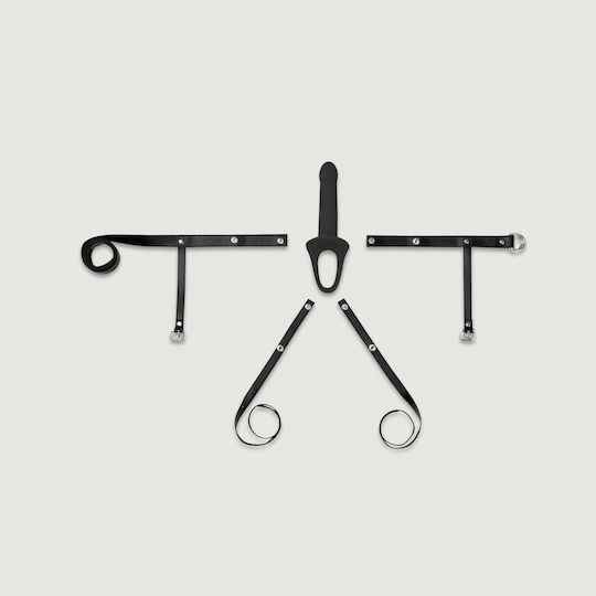 Virgite Harness με Dildo 27.4cm σε Μαύρο Χρώμα