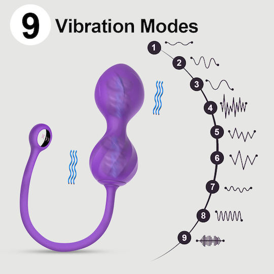 Κολπικές Μπάλες Σιλικόνης Application My Kegel Partner Silicone App Control Kegel Balls Μωβ