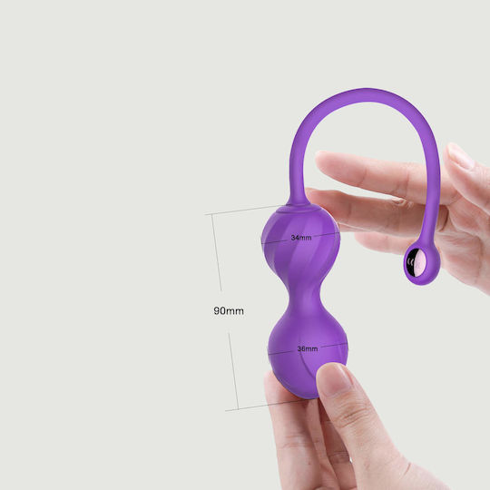 Κολπικές Μπάλες Σιλικόνης Application My Kegel Partner Silicone App Control Kegel Balls Μωβ
