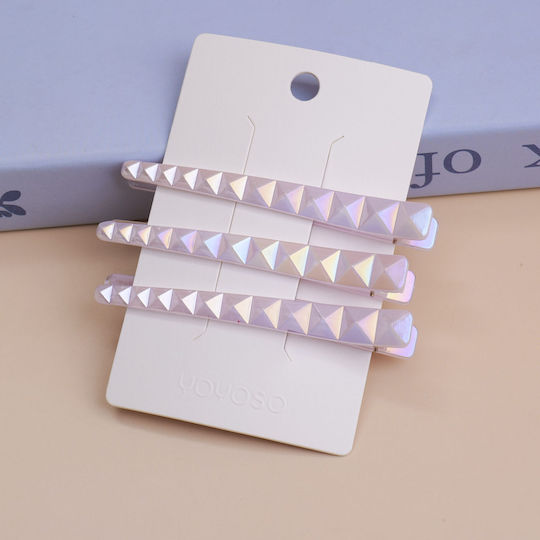 Hair Clips Single Purple 3 Pieces