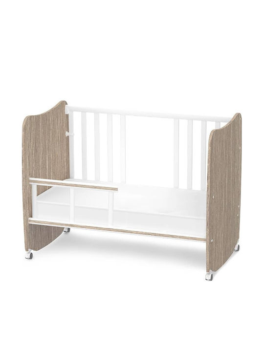 Lorelli Stars White Baby Crib with Wheels