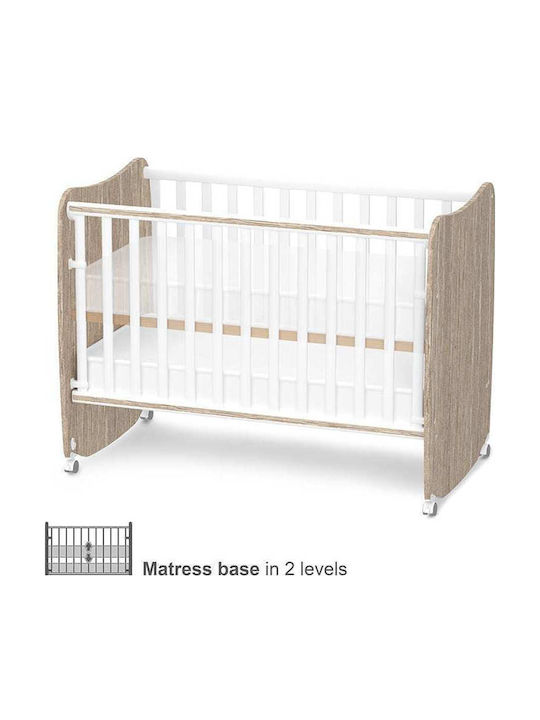 Lorelli Stars White Baby Crib with Wheels
