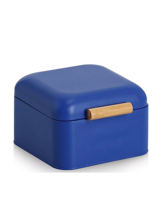 Brotkasten mit Deckel Metallisch Blau 20x20,5x13,5cm