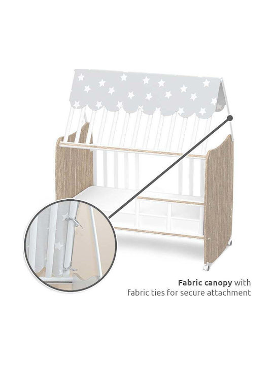 Lorelli Stars White Baby Crib with Wheels