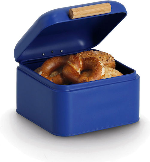 Brotkasten mit Deckel Metallisch Blau 20x20,5x13,5cm