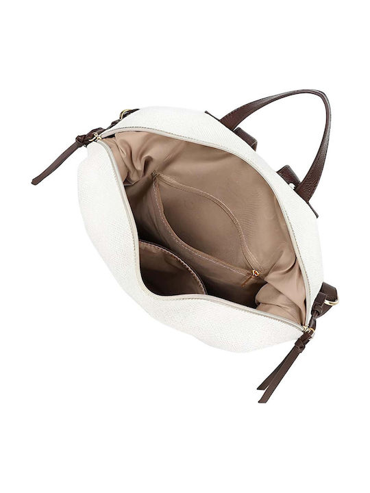 Gallantry Casual Backpack Zipper Textured Contrast Canvas Adjustable Straps Brown