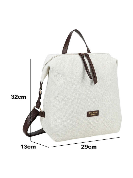Gallantry Casual Backpack Zipper Textured Contrast Canvas Adjustable Straps Brown