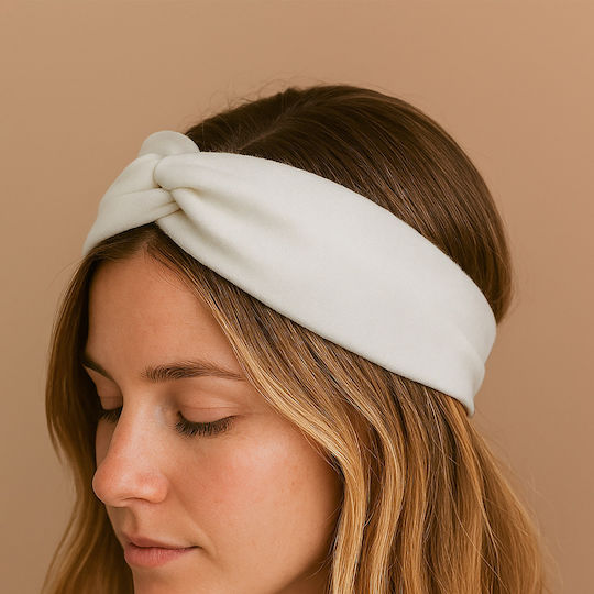 Crossed Headband Basic Hair In Silky Jersey Uni Cozy Beige