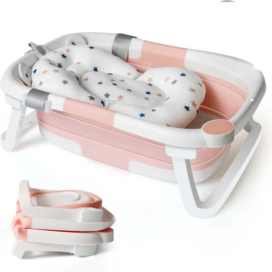 Little Mom Cadă Pliabilă pentru Bebeluși cu Termometru Roz