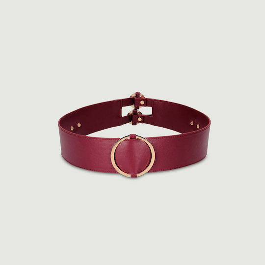 Shots Ouch Halo Waist Belt with Connector Sexy Accessories Burgundy