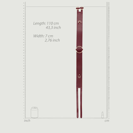 Shots Ouch Halo Waist Belt with Connector Sexy Accessories Burgundy