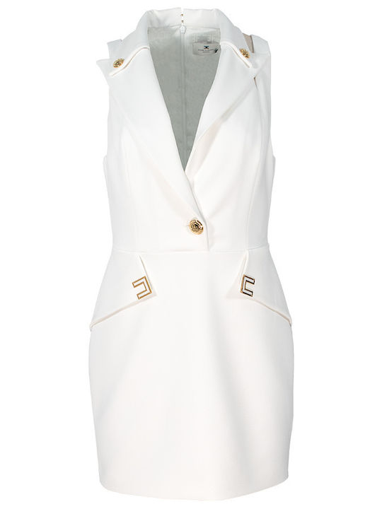 Summer Mini Dress for Wedding Christening Strapless White