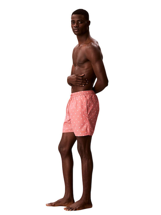 Medium Drawstring Ανδρικό Μαγιό Σορτς Σομόν με Σχέδια