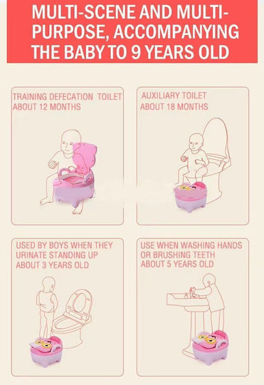 Little Mom Potty Toilet with Lid Pink