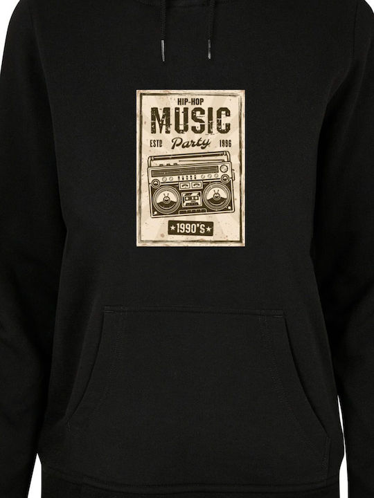 Women's Sweatshirt Hooded Black