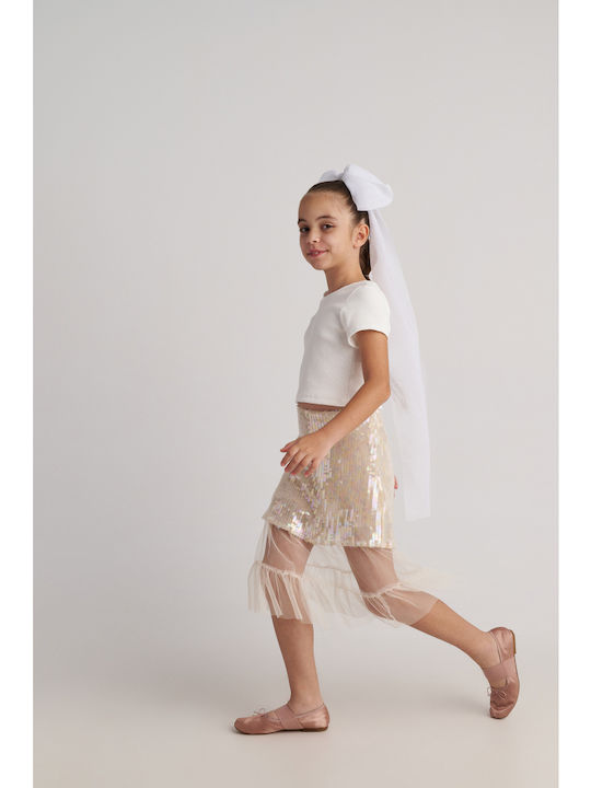Kids Set with Skirt Summer 2pcs White