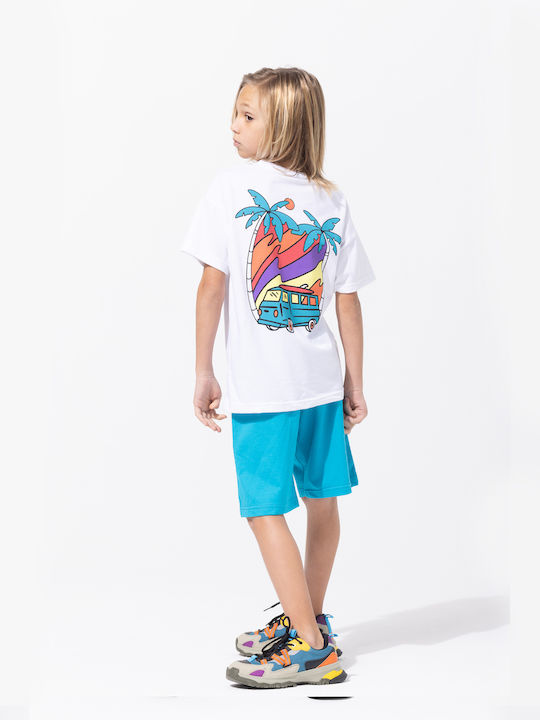 Kinderbekleidungssets mit Sommer-Shorts 2 Stück Weiß-Rouge