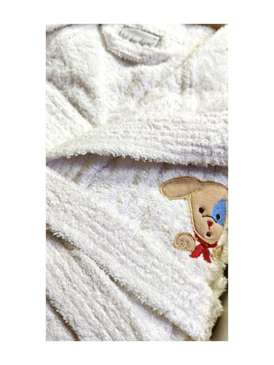 Klotsotiras Kids Bathrobe Cloclo White Hooded