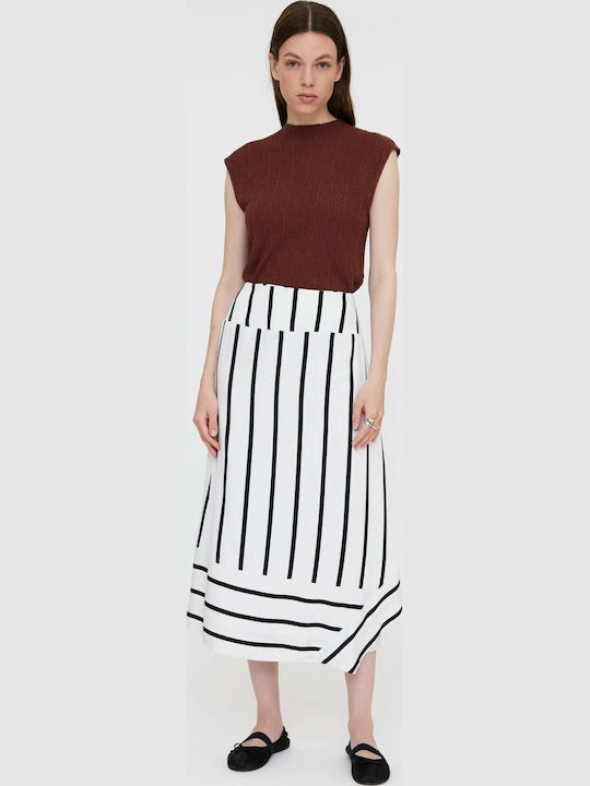 Ψηλόμεση Midi Φούστα Grimaud White