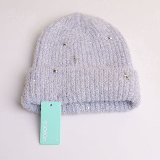 Beanie Unisex Σκούφος Πλεκτός σε Γκρι χρώμα