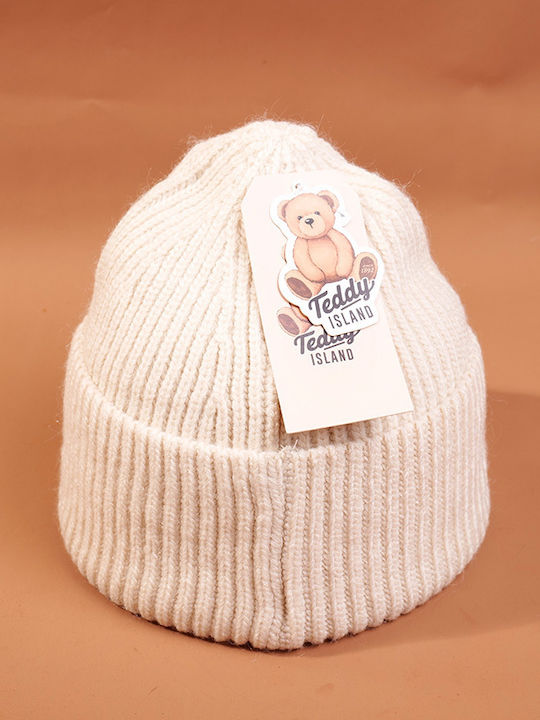 Beanie Unisex Σκούφος Πλεκτός σε Μπεζ χρώμα