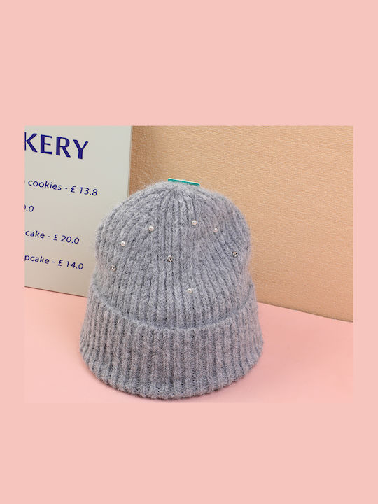 Beanie Unisex Σκούφος Πλεκτός σε Γκρι χρώμα