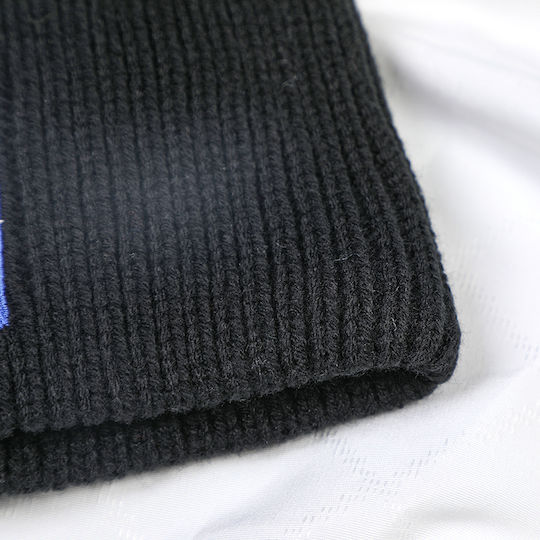 Beanie Unisex Σκούφος Πλεκτός σε Μαύρο χρώμα