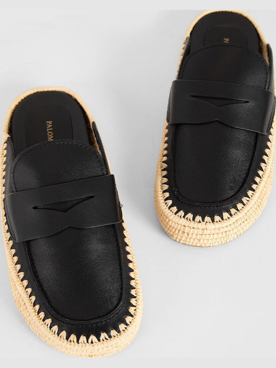 Flat Mules In Black Colour