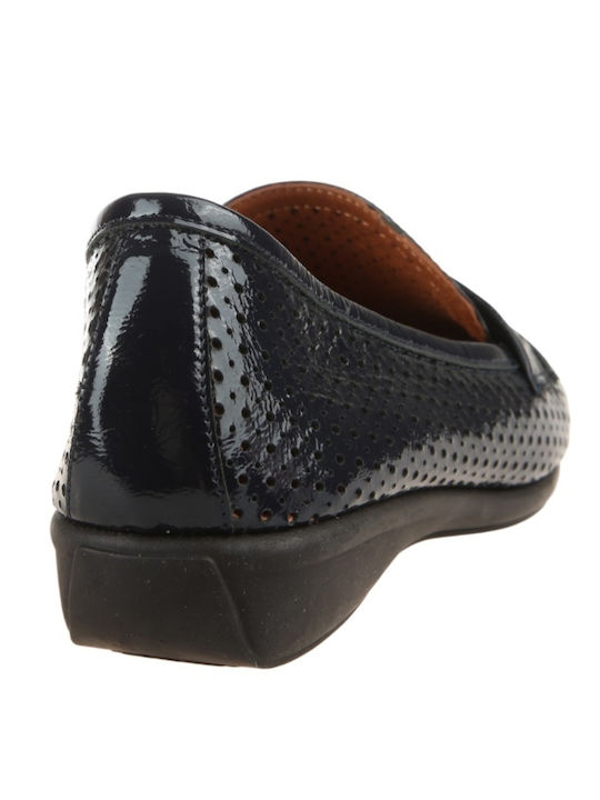 Mocasini Dama Din Piele În Culoare Albastră