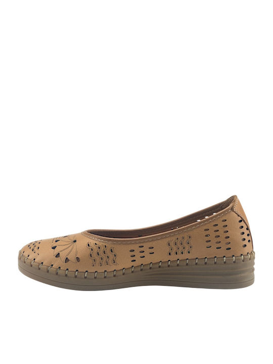 Women's Ballerina Shoes in Tabac Brown Colour