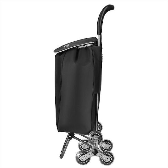 Plastic Shopping Trolley Foldable Black 40lt
