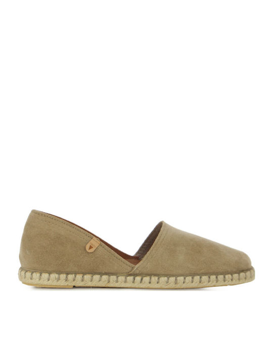 Leather Women's Espadrilles in Gray Color